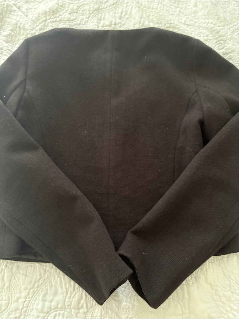 ZARA TWEED BLACK COLLARLESS COAT- size XS NWOT - Picture 4 of 4